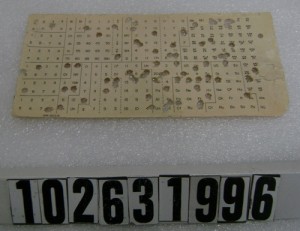 Early Computer Punch card