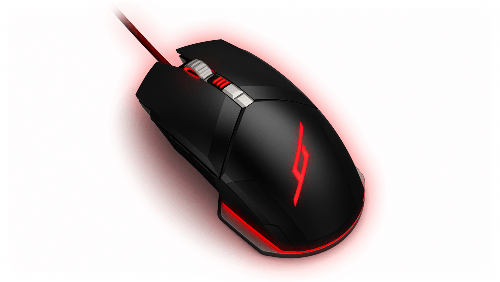 M50 mouse top angled view