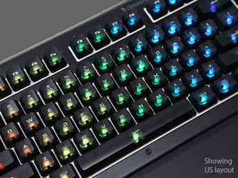 Das Keyboard black professional font RGB keycap set for Gamma Zulu switches