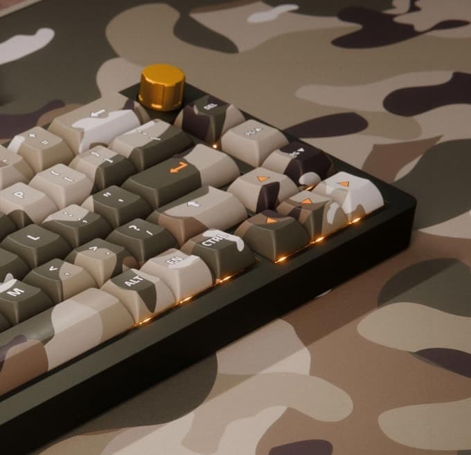 DeltaForce Jungle Basecamp Camo close-up with desk mat