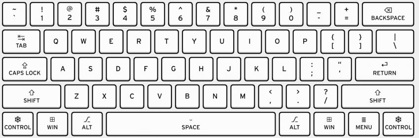 Standard QWERTY Keyboard Layout