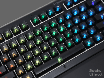 Das Keyboard black professional font RGB keycap set for Gamma Zulu switches 