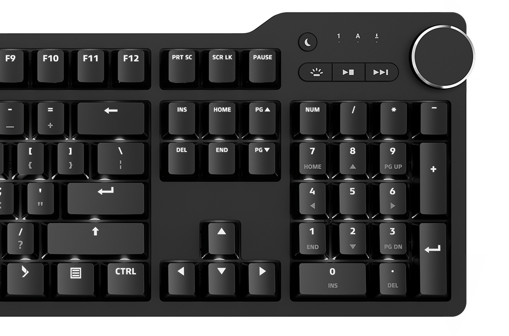Das Keyboard 6 Professional mechanical keyboard top-right view